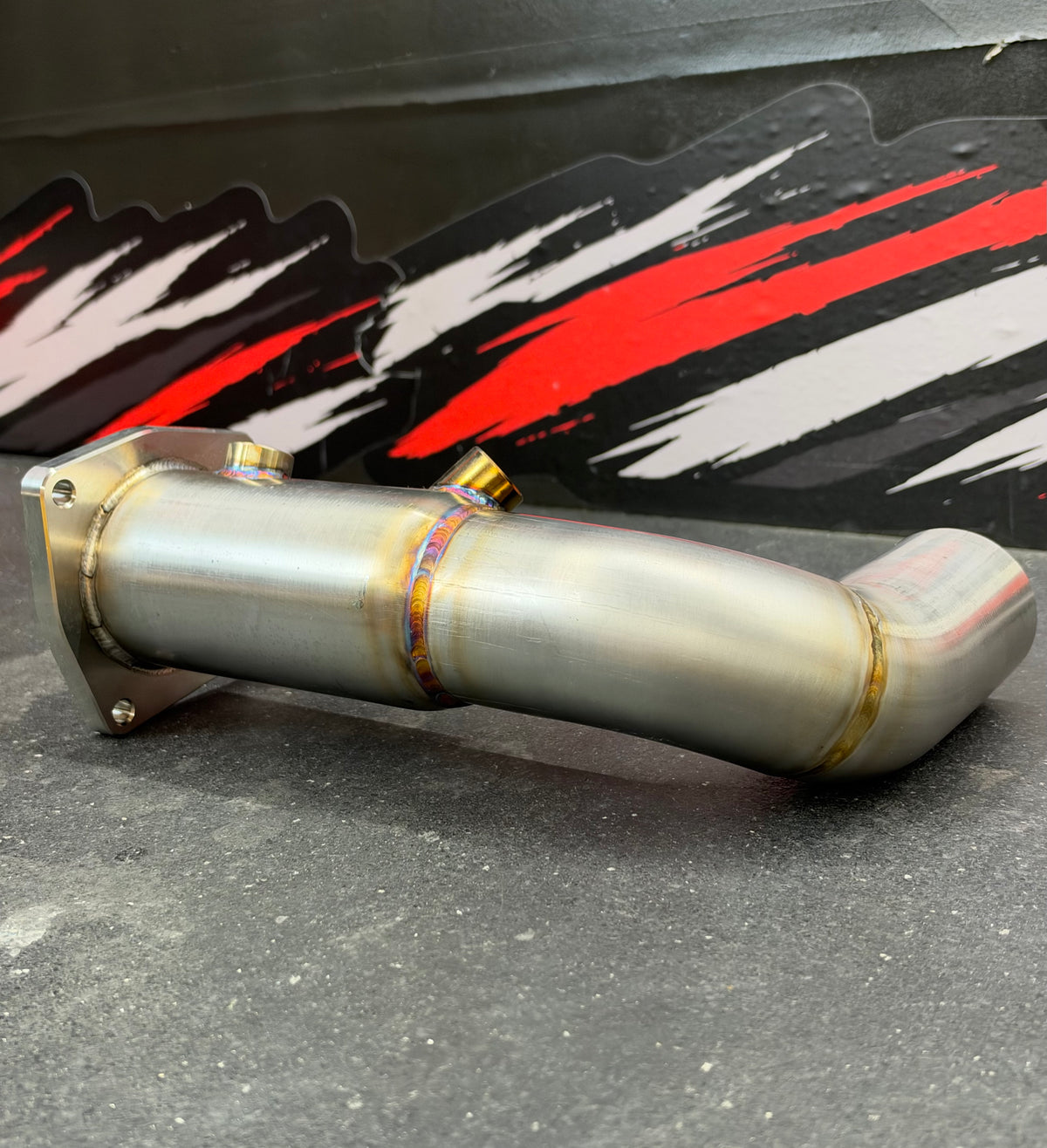 Tomlin Performance 991 Turbo downpipe, side view